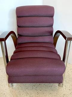 Jay Spectre American Modern Dark Oak and Chrome Eclipse Chair Jay Spectre Channeled Upholste - 4604967