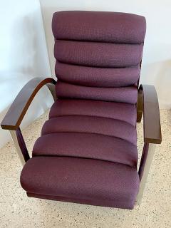 Jay Spectre American Modern Dark Oak and Chrome Eclipse Chair Jay Spectre Channeled Upholste - 4604968