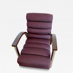 Jay Spectre American Modern Dark Oak and Chrome Eclipse Chair Jay Spectre Channeled Upholste - 4703754
