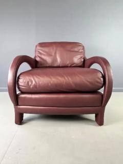 Jay Spectre Jay Spectre Tycoon Leather Lounge Chair in Burgundy For Century - 3605393