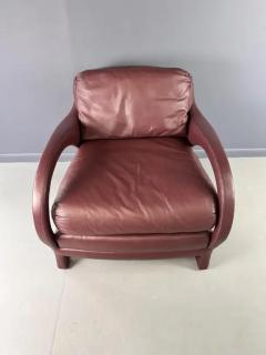 Jay Spectre Jay Spectre Tycoon Leather Lounge Chair in Burgundy For Century - 3605394