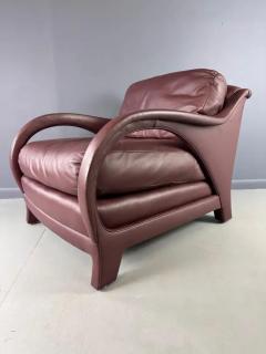 Jay Spectre Jay Spectre Tycoon Leather Lounge Chair in Burgundy For Century - 3605398