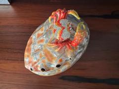 Jay Strongwater Enameled Crab Sculpture on Abalone Shell - 3982606