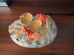 Jay Strongwater Enameled Crab Sculpture on Abalone Shell - 3982680