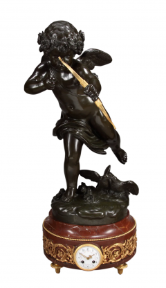 Jean Antoine Houdon A LARGE FRENCH PATINATED BRONZE FIGURAL CLOCK GARNITURE - 3566139