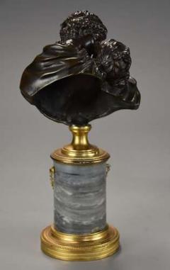Jean Antoine Houdon Pair of miniature bronze figures of Le Baiser Donne Le Baiser Rendu  - 4757232