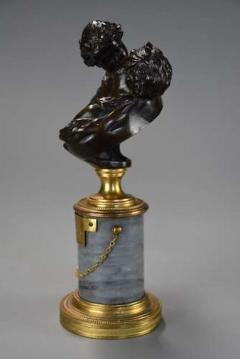 Jean Antoine Houdon Pair of miniature bronze figures of Le Baiser Donne Le Baiser Rendu  - 4757235