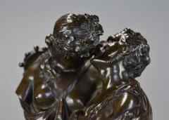 Jean Antoine Houdon Pair of miniature bronze figures of Le Baiser Donne Le Baiser Rendu  - 4757237