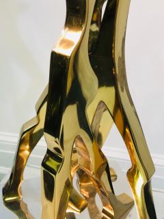 Jean Arp EXCEPTIONAL ABSTRACT POLISHED BRASS SCULPTURE ON SQUARE CHROME BASE - 1038562