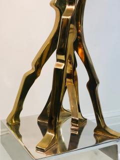 Jean Arp EXCEPTIONAL ABSTRACT POLISHED BRASS SCULPTURE ON SQUARE CHROME BASE - 1038563