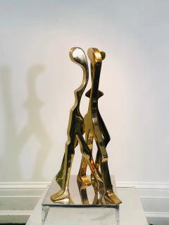 Jean Arp EXCEPTIONAL ABSTRACT POLISHED BRASS SCULPTURE ON SQUARE CHROME BASE - 1038564