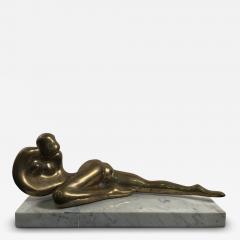 Jean Arp MODERNIST BRONZE RECLINING NUDE ON MARBLE BASE MANNER OF JEAN ARP - 4412708