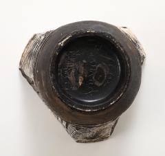 Jean Baptiste Bernard Delay Jean Besnard Brown White Stoneware Dish 1934 signed JB  - 4509596