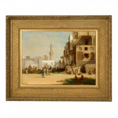 Jean Baptiste Bertrand Orientalist Oil Painting of a Cairo Street Scene by James Bertrand - 4721400