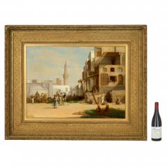 Jean Baptiste Bertrand Orientalist Oil Painting of a Cairo Street Scene by James Bertrand - 4721408