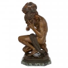 Jean Baptiste Carpeaux Patinated bronze figure of a young fisherboy by Carpeaux - 2516351