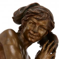 Jean Baptiste Carpeaux Patinated bronze figure of a young fisherboy by Carpeaux - 2516358