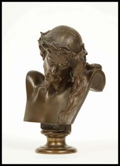 Jean Baptiste Clesinger Jean Baptiste Auguste Clesinger French Bronze Bust of Jesus Christ Barbedienne - 3880328