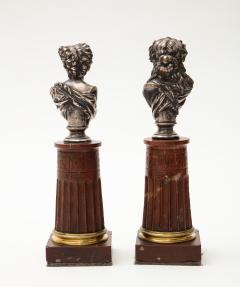 Jean Baptiste Clesinger Pair of Silvered Bronze and Rouge Marble Busts - 806608