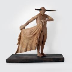 Jean Baptiste GIBUS Boutin BULLFIGHT Original ebony cedar and cherry wood sculpture - 3893882