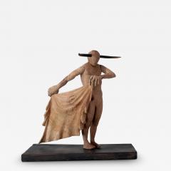 Jean Baptiste GIBUS Boutin BULLFIGHT Original ebony cedar and cherry wood sculpture - 3895655