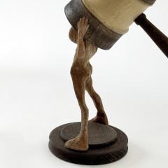 Jean Baptiste GIBUS Boutin GUILT Original linden oak and ebony wood sculpture - 4300774