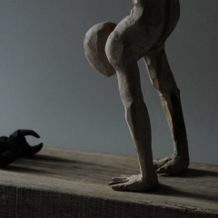 Jean Baptiste GIBUS Boutin WHAT LIF OWES TO DEATH Original oak and ebony sculpture - 4453706