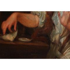 Jean Baptiste Greuze Antique Oil Painting of a Young Girl With a Bird After Jean Baptiste Greuze - 4442963