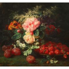 Jean Baptiste Robie STILL LIFE FLOWERS AND FRUIT - 2481775