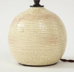 Jean Besnard Jean Besnard Off White Craqueleur Glaze Lamp France 1931 signed JB 1931  - 1830160