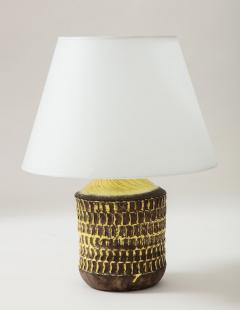 Jean Besnard Jean Besnard Rare Yellow Glaze Ceramic Lamp with Custom Parchment Shade - 1246418