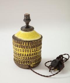 Jean Besnard Jean Besnard Rare Yellow Glaze Ceramic Lamp with Custom Parchment Shade - 1246428