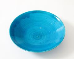 Jean Besnard Jean Besnard Turquoise Ceramic Low Dish Bowl France 1930 s - 4509549