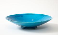 Jean Besnard Jean Besnard Turquoise Ceramic Low Dish Bowl France 1930 s - 4509550