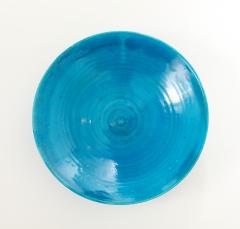 Jean Besnard Jean Besnard Turquoise Ceramic Low Dish Bowl France 1930 s - 4509551