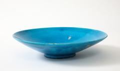 Jean Besnard Jean Besnard Turquoise Ceramic Low Dish Bowl France 1930 s - 4509553