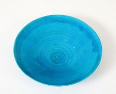 Jean Besnard Jean Besnard Turquoise Ceramic Low Dish Bowl France 1930 s - 4509556