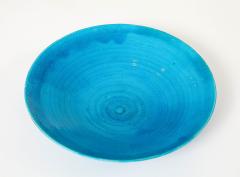Jean Besnard Jean Besnard Turquoise Ceramic Low Dish Bowl France 1930 s - 4509559