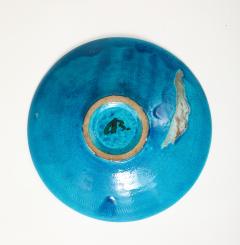 Jean Besnard Jean Besnard Turquoise Ceramic Low Dish Bowl France 1930 s - 4509560