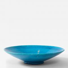 Jean Besnard Jean Besnard Turquoise Ceramic Low Dish Bowl France 1930 s - 4509682