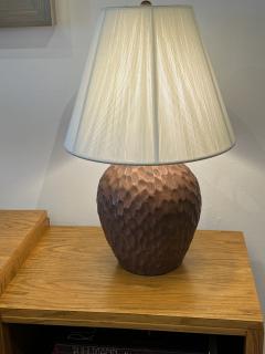 Jean Besnard Mid Century French Opaque Maroon Martel e Table Lamp - 3480210