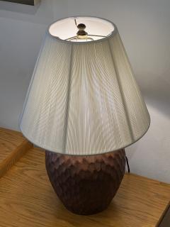 Jean Besnard Mid Century French Opaque Maroon Martel e Table Lamp - 3480211