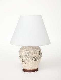 Jean Besnard Pair Jean Besnard Small Off White Crackle Lamps signed dated Besnard 1951 - 4620783