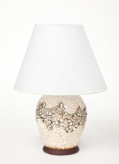 Jean Besnard Pair Jean Besnard Small Off White Crackle Lamps signed dated Besnard 1951 - 4620784