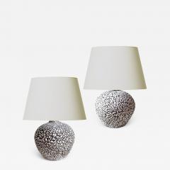 Jean Besnard Pair of Petite Lamps in Crispe Glaze in the Style of Jean Besnard - 2397994