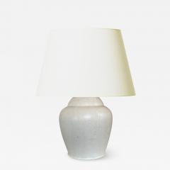 Jean Besnard White Craquel Glaze Lamp in the Style of Jean Besnard - 3064434