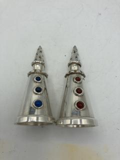 Jean Boggio 1980s Silver plated Salt and pepper clowns designed by Jean Boggio - 4421670