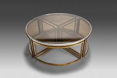 Jean Charles Circular low table in brass and glass by Jean Charles France 1970s - 4603088