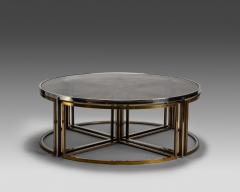 Jean Charles Circular low table in brass and glass by Jean Charles France 1970s - 4603089