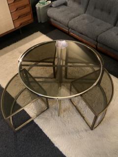 Jean Charles Circular low table in brass and glass by Jean Charles France 1970s - 4603094